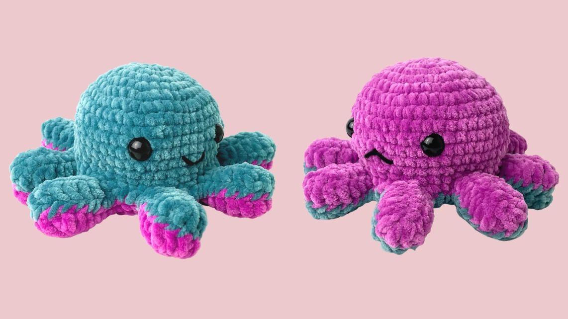 Rose and Lily Amigurumi Crochet Reversible Octopus Free Crochet Pattern